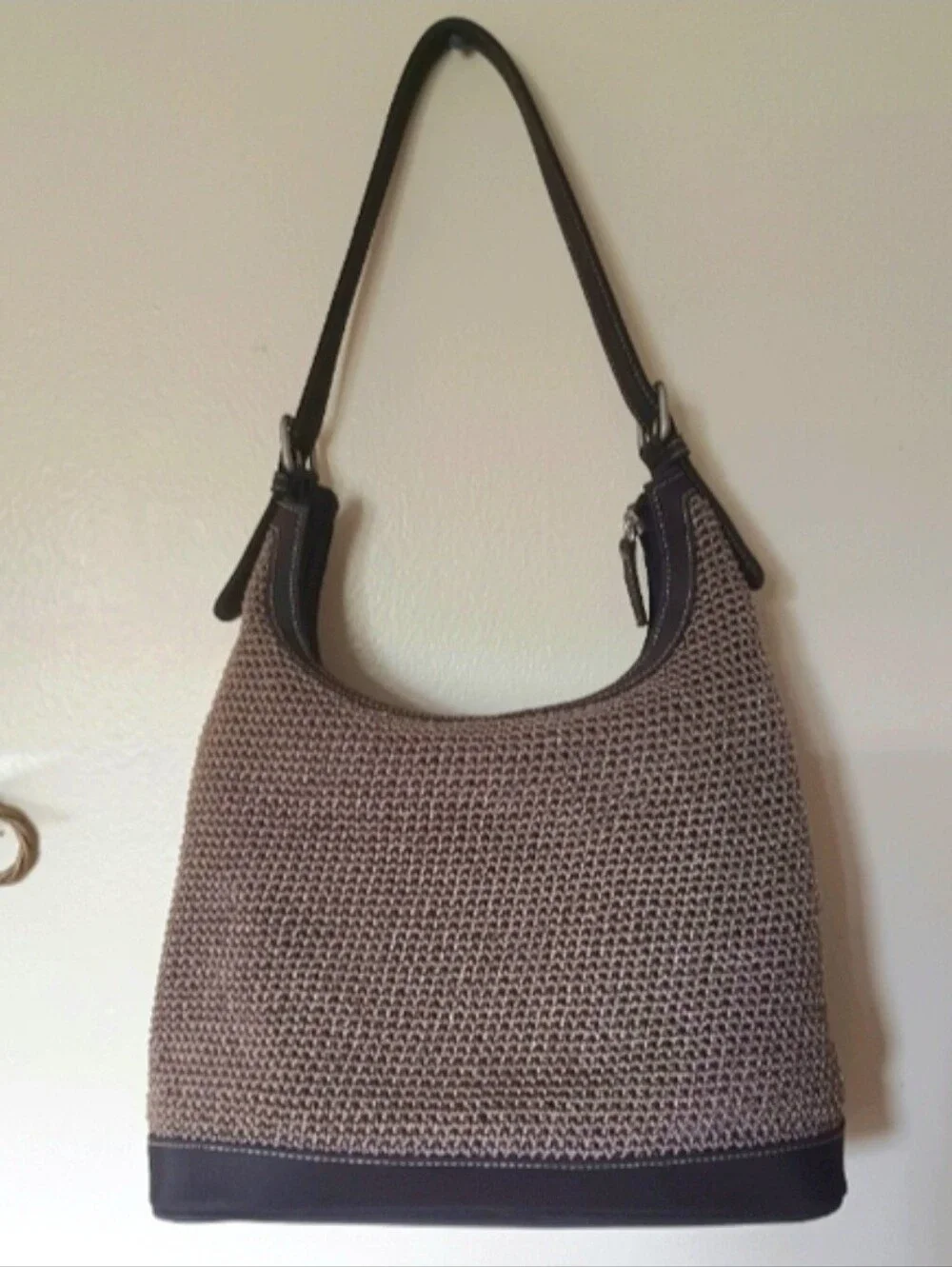 Sak Brown Crochet Hobo Bag